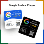 Review Us on Google – NFC & QR Code Display Plaque - Blue and Black