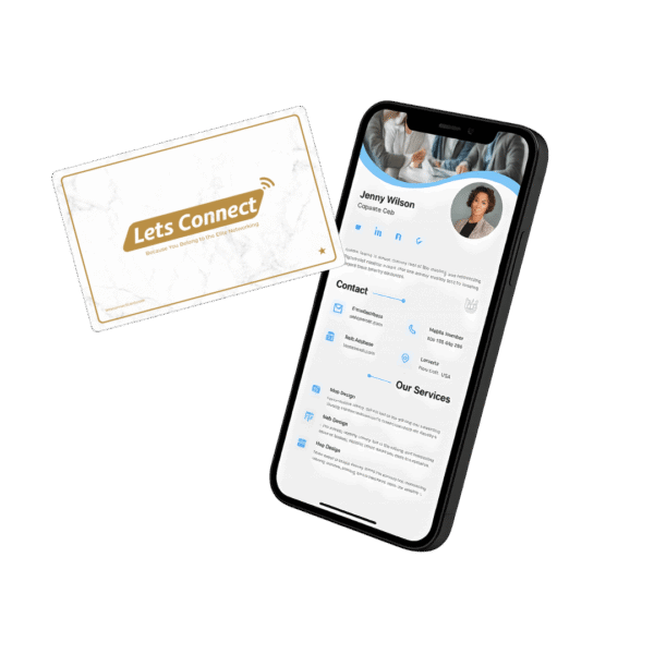 Next Gen Nfc Business Card With Qr Code &Amp; Digital Profile - White - Name+Qr -Min