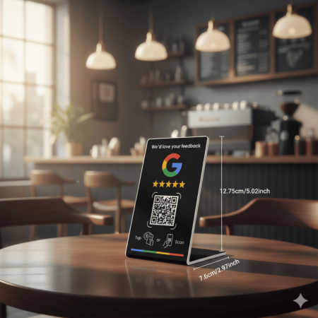 Nfc &Amp; Qr Code Google Review Stands - Black