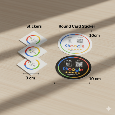 Nfc &Amp; Qr Google Review White And Black Sticker Dimensions